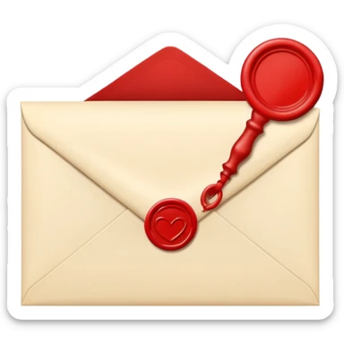 Cream-colored romantic Letter Envelope  sticker