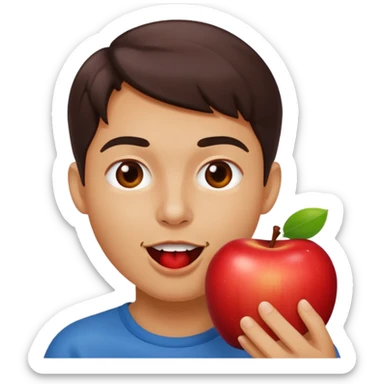 Eating apple sticker