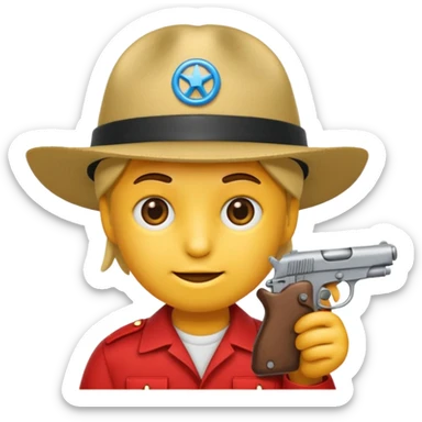 As un emoji que se vea la cabeza nada más con una gorra de lado y que no tenga aspecto infantil con una pistola  sticker