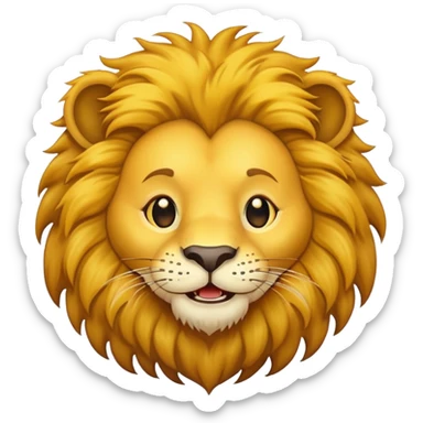 simple cartoon lion face sticker