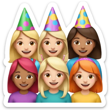 A group of 5 girls sticker