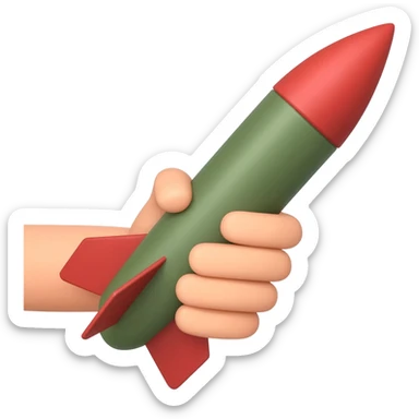hand hold missile sticker