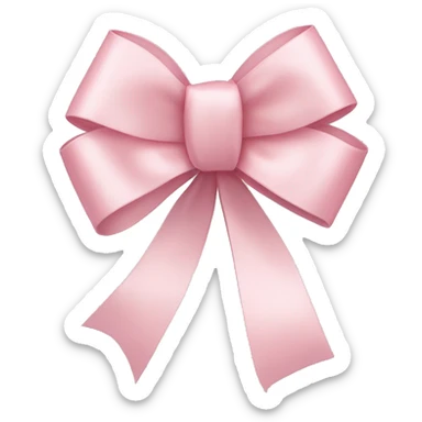 light pink ribbon bow sticker