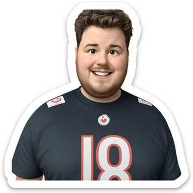 smiling boy in black shirt sticker