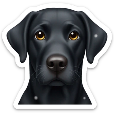 Black Labrador with a Bit snow on his nose sticker