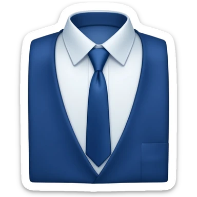 men's blue tie on white shirt, minimalism, no emojis or faces, iOS emoji style sticker