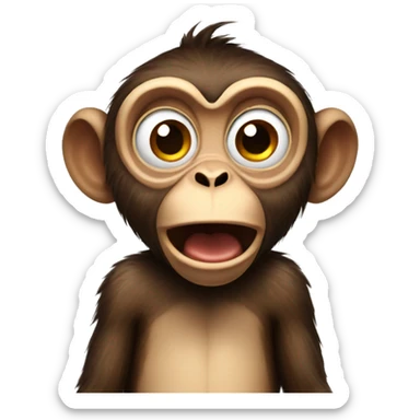 shocked monkey sticker