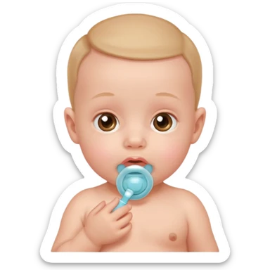 newborn with pacifier sticker