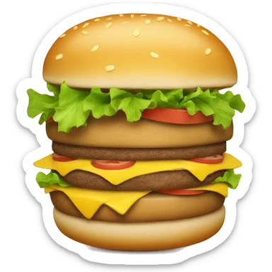 happy smiling burger sticker