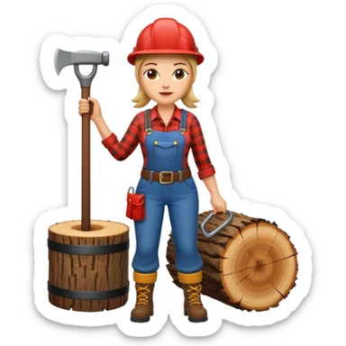 lumberjack woman sticker