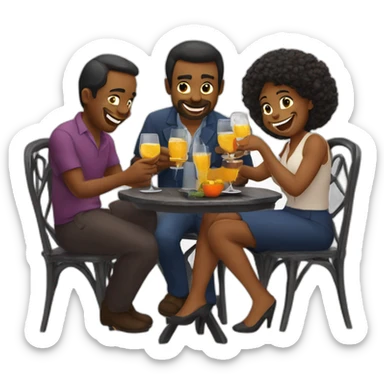 the grillon family having an aperitif sticker