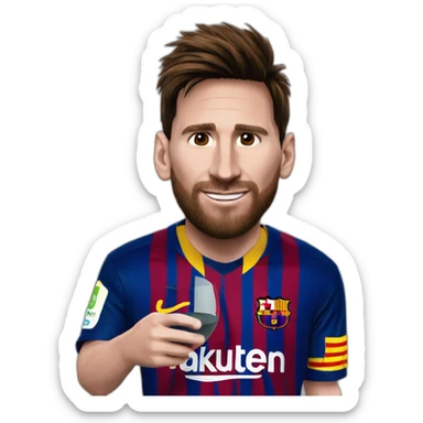 leo messi colorado tomando mate sticker