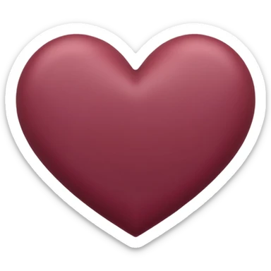 Light burgundy mattee heart emoji sticker