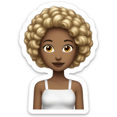 Fille peau blanche tresses cheveux noir sticker
