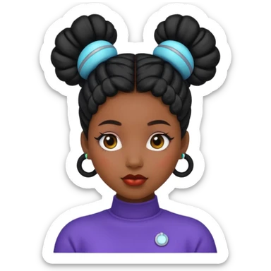 Black woman with Space buns sticker