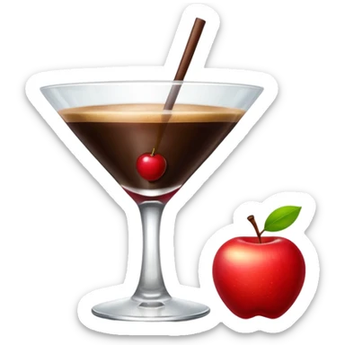 The apple heart eye emoji except the emoji has espresso martinis for eyes sticker
