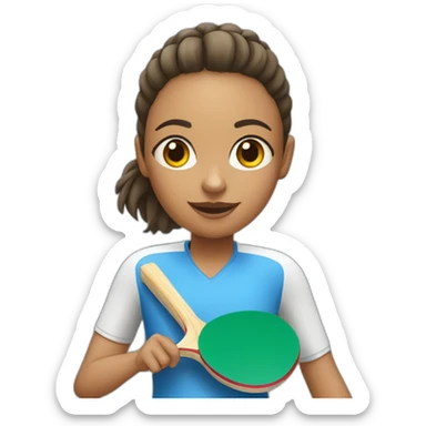 Une fille qui fait du ping pong sticker
