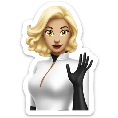 Black Latex gloves blonde elegant woman sticker