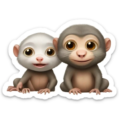 make what it would look like if a mole rat and a monkey had a baby sticker