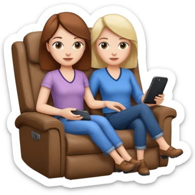 Recliner with woman holding woman  sticker