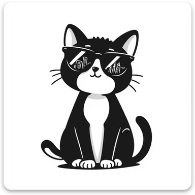 cat wearing sunglasses sticker