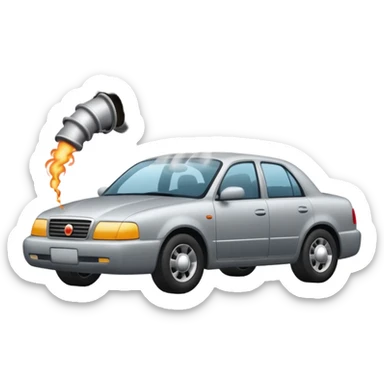 smoke coming out of a car silencer  sticker