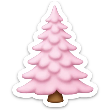 Pastel pink Christmas tree sticker