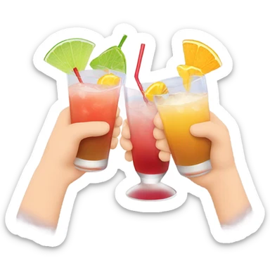 Three cocktails in hands sticker
