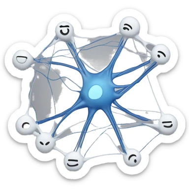 Neural Network Diagram: A graphic depicting interconnected nodes and layers, resembling neurons in the brain sticker