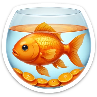 gold fish in a bowl sticker