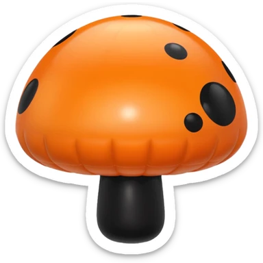   jeff koons style orange and black mushroom inflatable  sticker