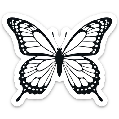 simple black butterfly silhouette sticker