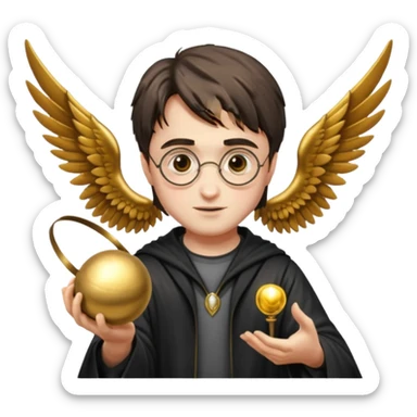 Harry Potter with golden snitch  sticker