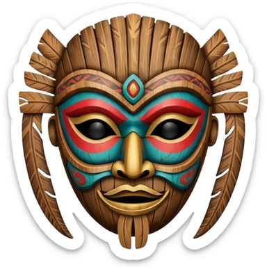 tribal mask sticker