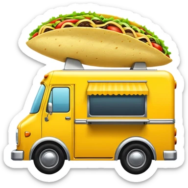 yellow tacos truck. sticker