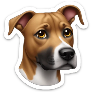 Staffi  noir avec les oreilles recoube sticker