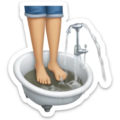 Dirty foot being wash sticker
