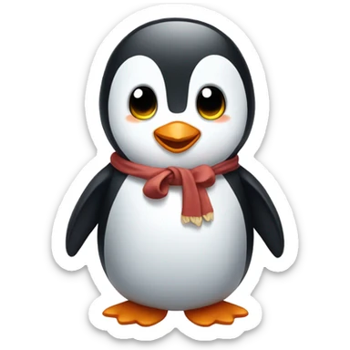 full body cute penguin sticker