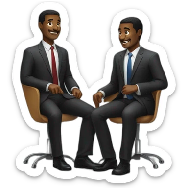 2 black businessmen having a converstion sticker