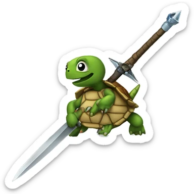 Tortuga con espada sticker