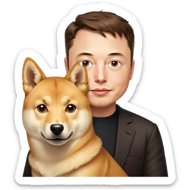 Илон Маск с Doge sticker