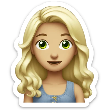 green-eyed fair-haired girl sticker