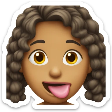 a girl sticking her tongue out  sticker