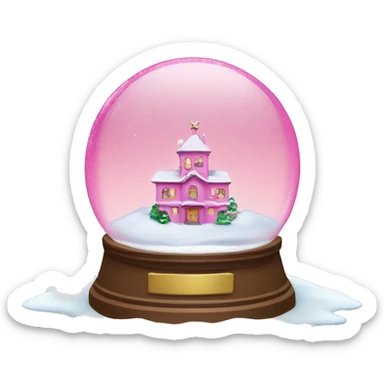 Pink snow globe sticker