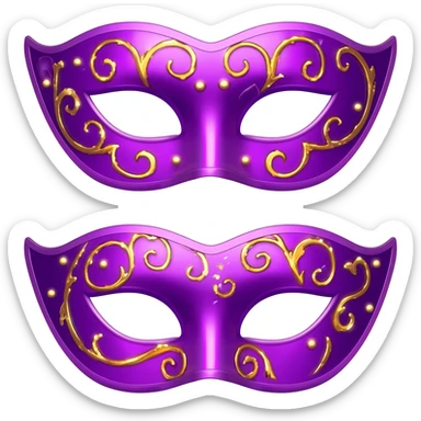 purple carnival masks sticker