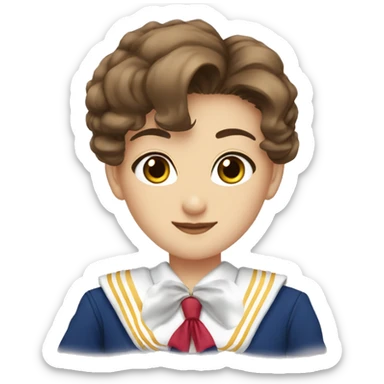 Sailor Moon with brown hair and brown eyes sticker