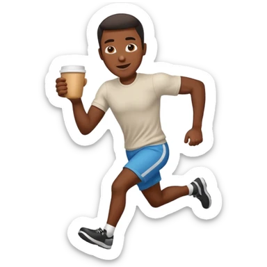 Morning Coffee Runner black man  sticker