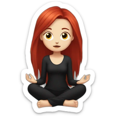 goth girl red hair meditating sticker