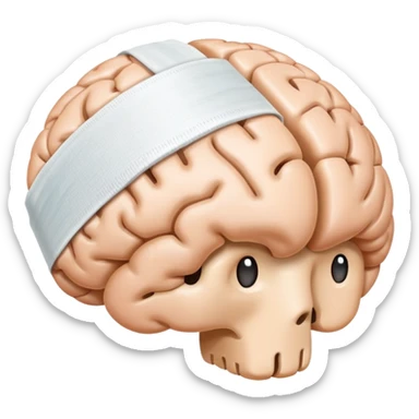 brain wrapped in a bandage sticker