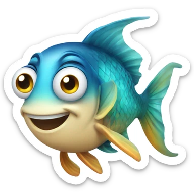 A happy fish sticker